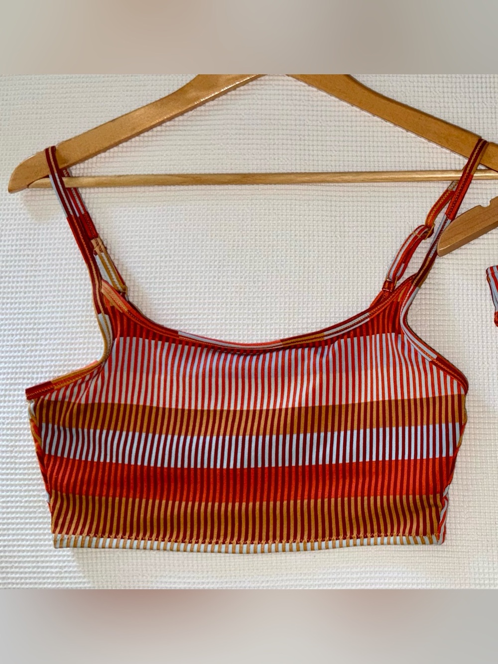 Aerie Jacquard Striped Longline Scoop Bikini Top Size Medium - Striped‎ - Picture 4 of 15
